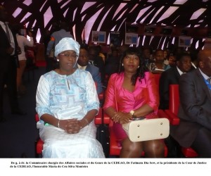 5. De g. a dr. la Commissaire chargee des Affaires sociales et du Genre de la CEDEAO, Dr Fatimata Dia Sow, l-honorable Maria do Ceu Silva Monteiro