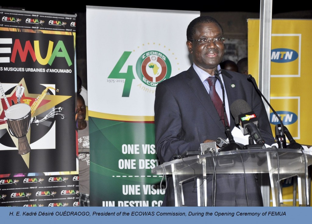 H. E. Kadré Désiré OUÉDRAOGO, President of the ECOWAS  Commission, During the Opening Ceremony of FEMUA 8