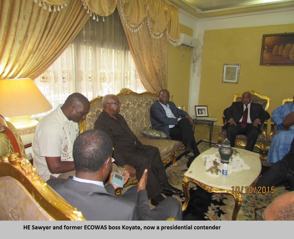 Sawyer and former ECOWAS boss Koyate, now a presidential contender