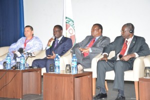 l-r WAHO DG., ECOWAS President, ECOWAS VP, GIABA DG.