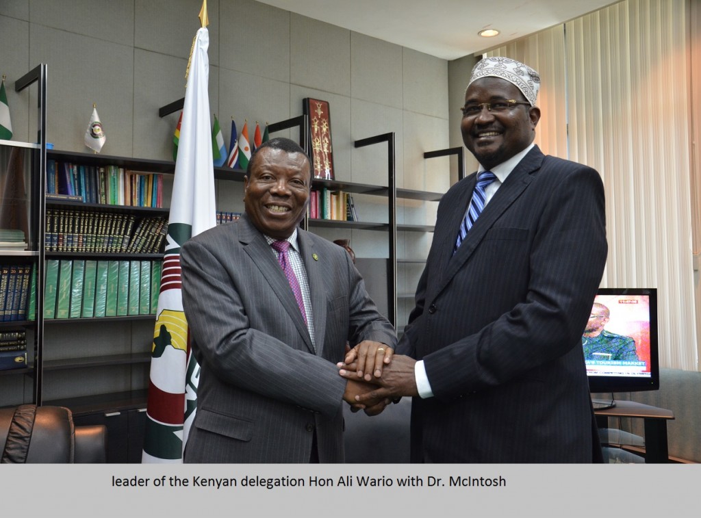 leader of the Kenyan delegation Hon Ali Wario with Dr. McIntosh