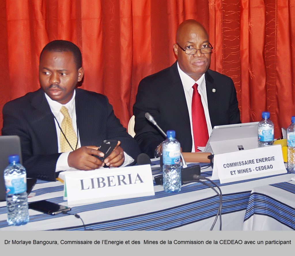 Dr Morlaye Bangoura, Commissaire de l’Energie et des  Mines de la Commission de la CEDEAO avec un participant