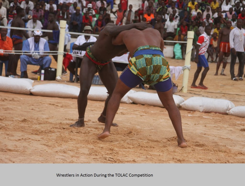 Wrestlers in Action During the TOLAC Competition