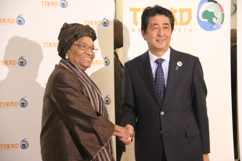 President Sirleaf and PM Shinzo Abe